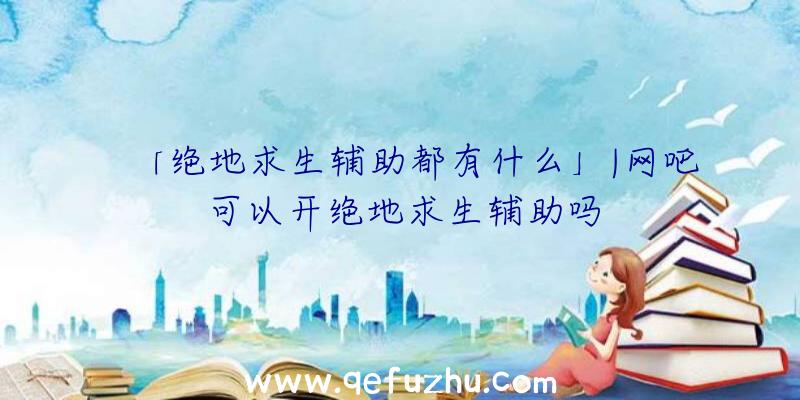 「绝地求生辅助都有什么」|网吧可以开绝地求生辅助吗